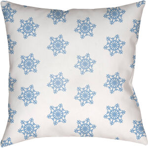 Snowflakes 18 X 18 inch White and Blue Outdoor Throw Pillow