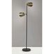 Malcolm 58 inch 60.00 watt Matte Black and Antique Brass Floor Lamp Portable Light