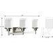 Alexa 3 Light 22 inch Brushed Nickel Bath Vanity Wall Light