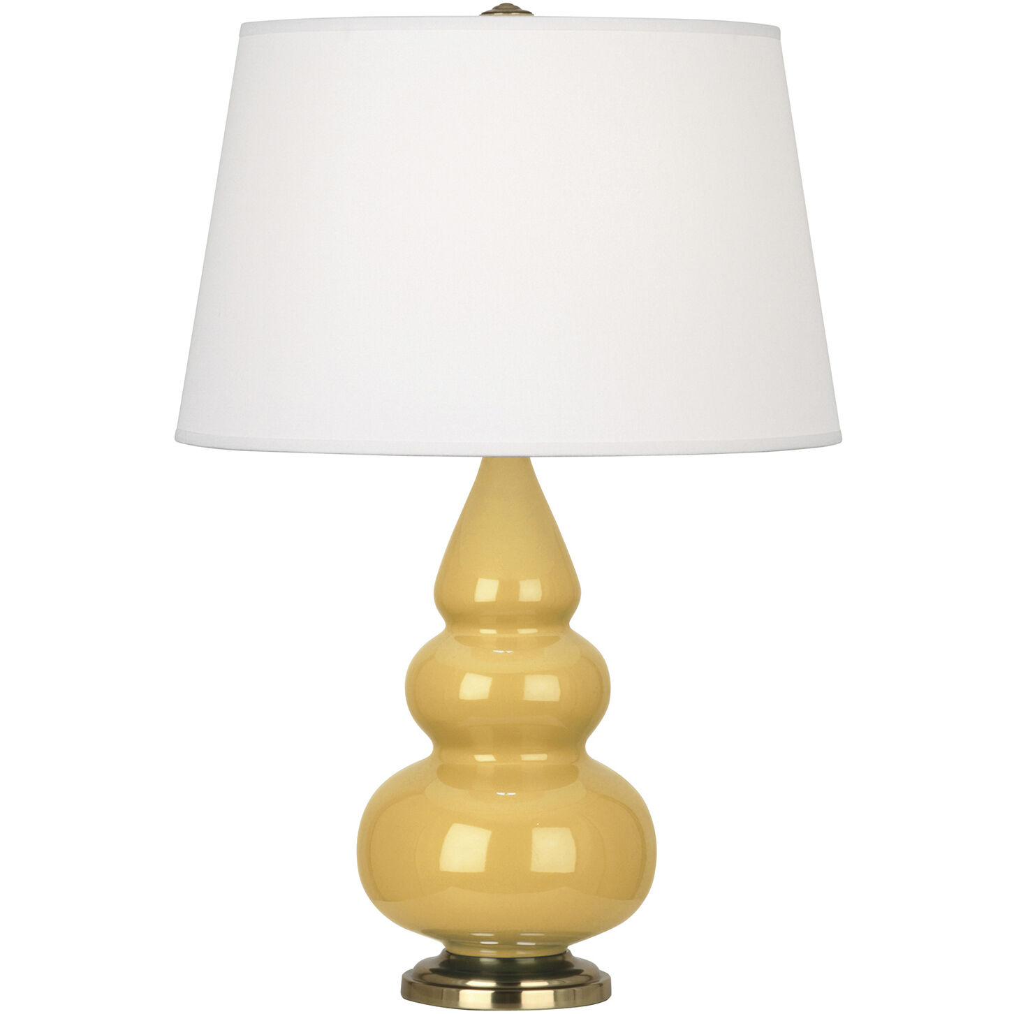 Small Triple Gourd 24.38 inch 150 watt Sunset Yellow Accent Lamp Portable Light in Antique Brass