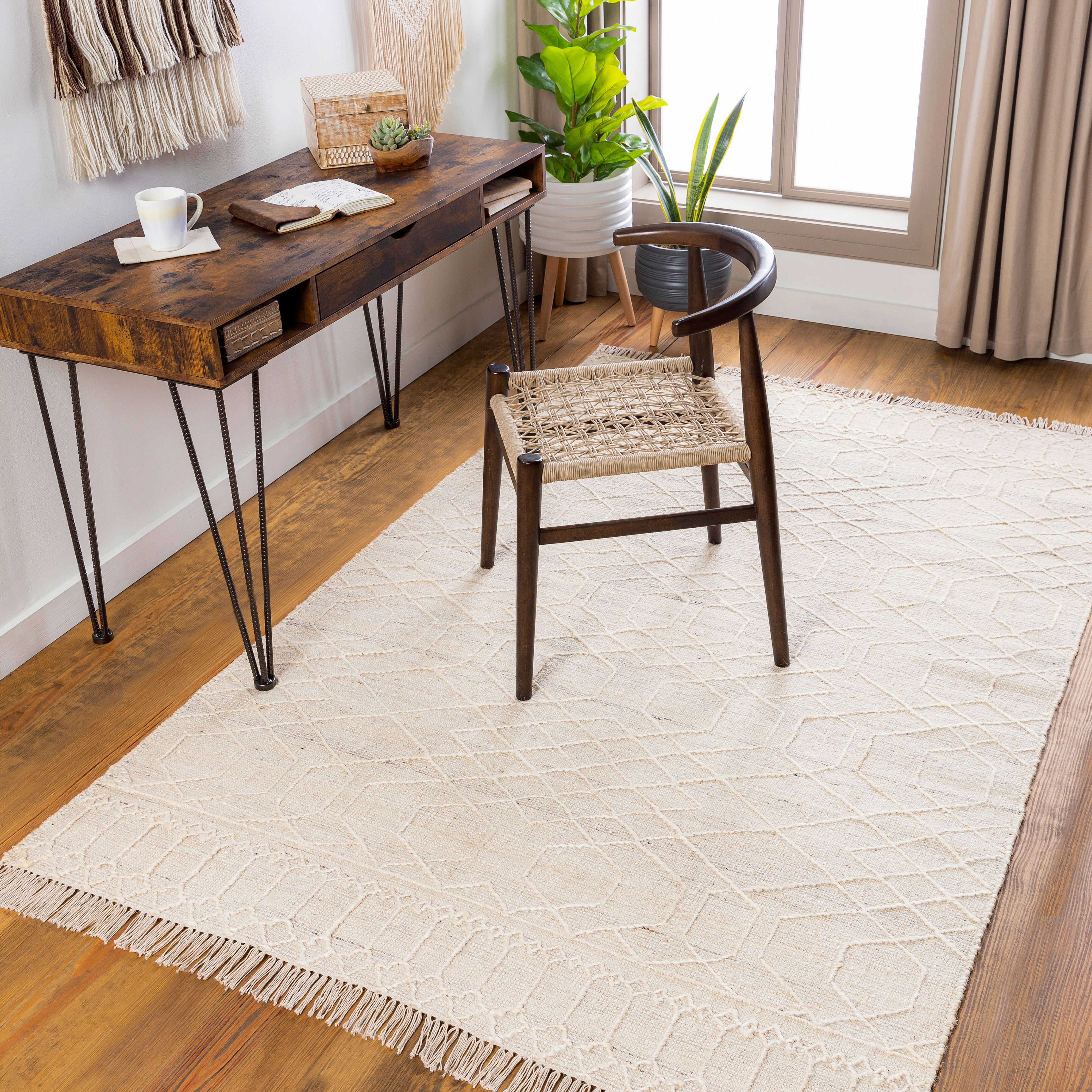 Watford 90 X 60 inch Light Beige Rug in 5 x 8, Rectangle