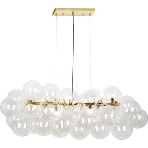 Comet 10 Light 41 inch Clear with Aged Brass Horizontal Pendant Ceiling Light