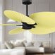 Atlas Alessandra TROPICAL 48 inch Matte Black with Light Yellow Blades Ceiling Fan