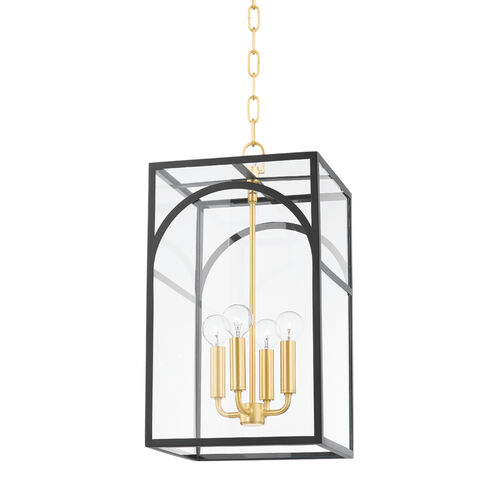 Addison 4 Light 11 inch Aged Brass/Textured Black Pendant Ceiling Light