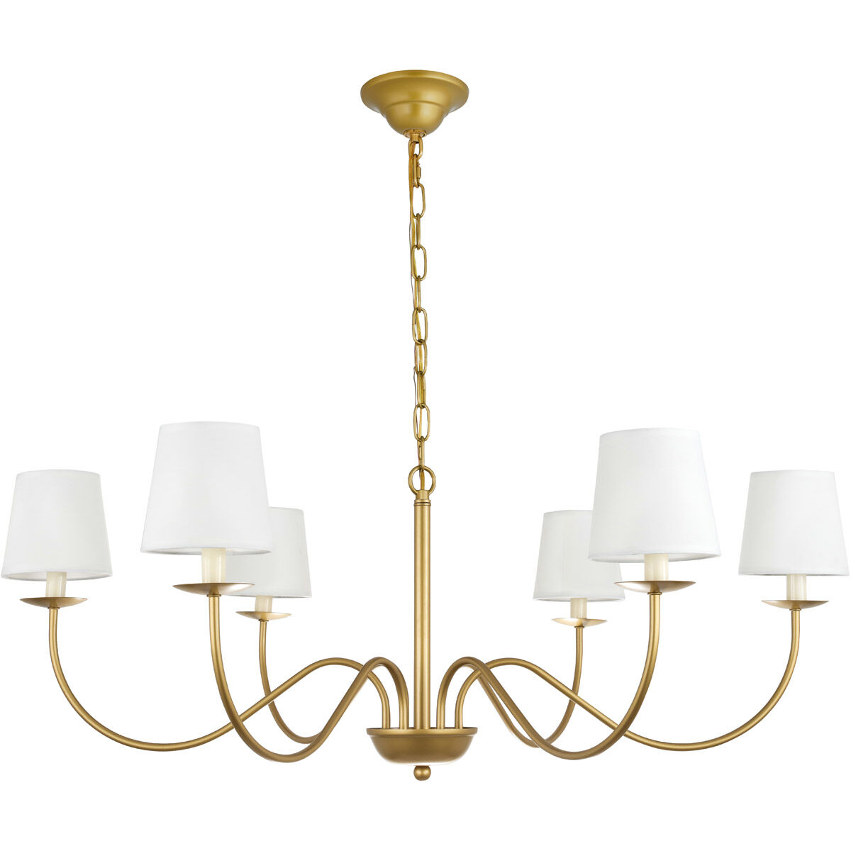 Eclipse 6 Light 37 inch Brass Chandelier Ceiling Light