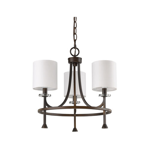 Kara 3 Light 18 inch Oil Rubbed Bronze Chandelier Ceiling Light