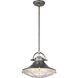 Urbanite 1 Light 13 inch Weathered Zinc with Polished Nickel Pendant Ceiling Light