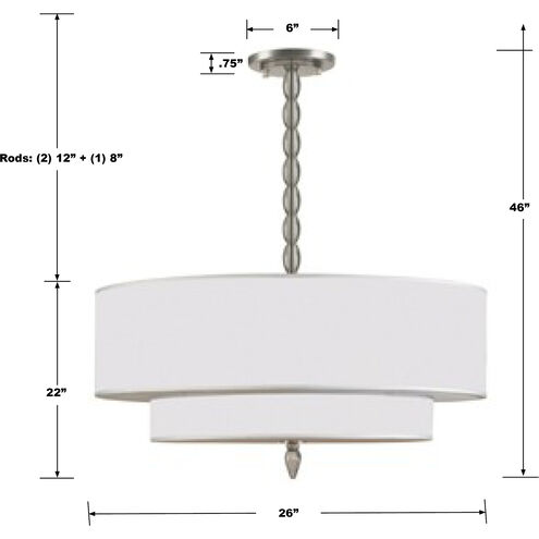 Luxo 5 Light 26 inch Satin Nickel Chandelier Ceiling Light