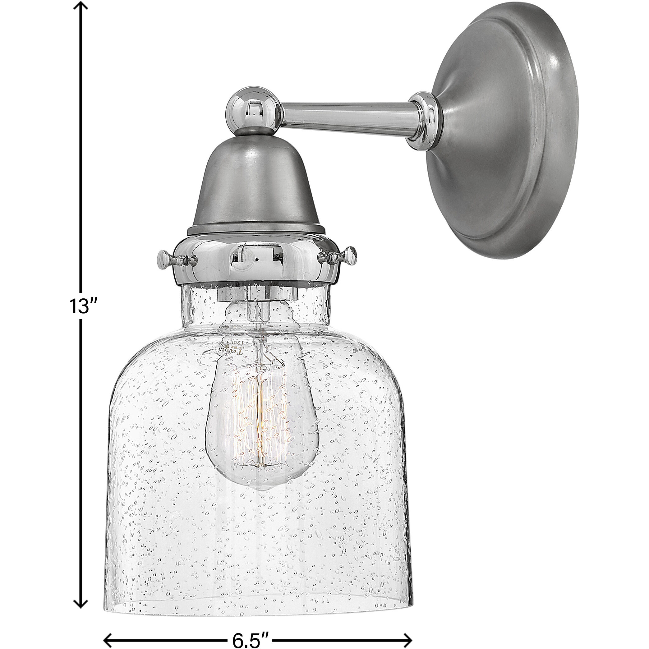 Academy 1 Light 6.5 inch English Nickel with Polished Nickel Indoor Wall Sconce Wall Light