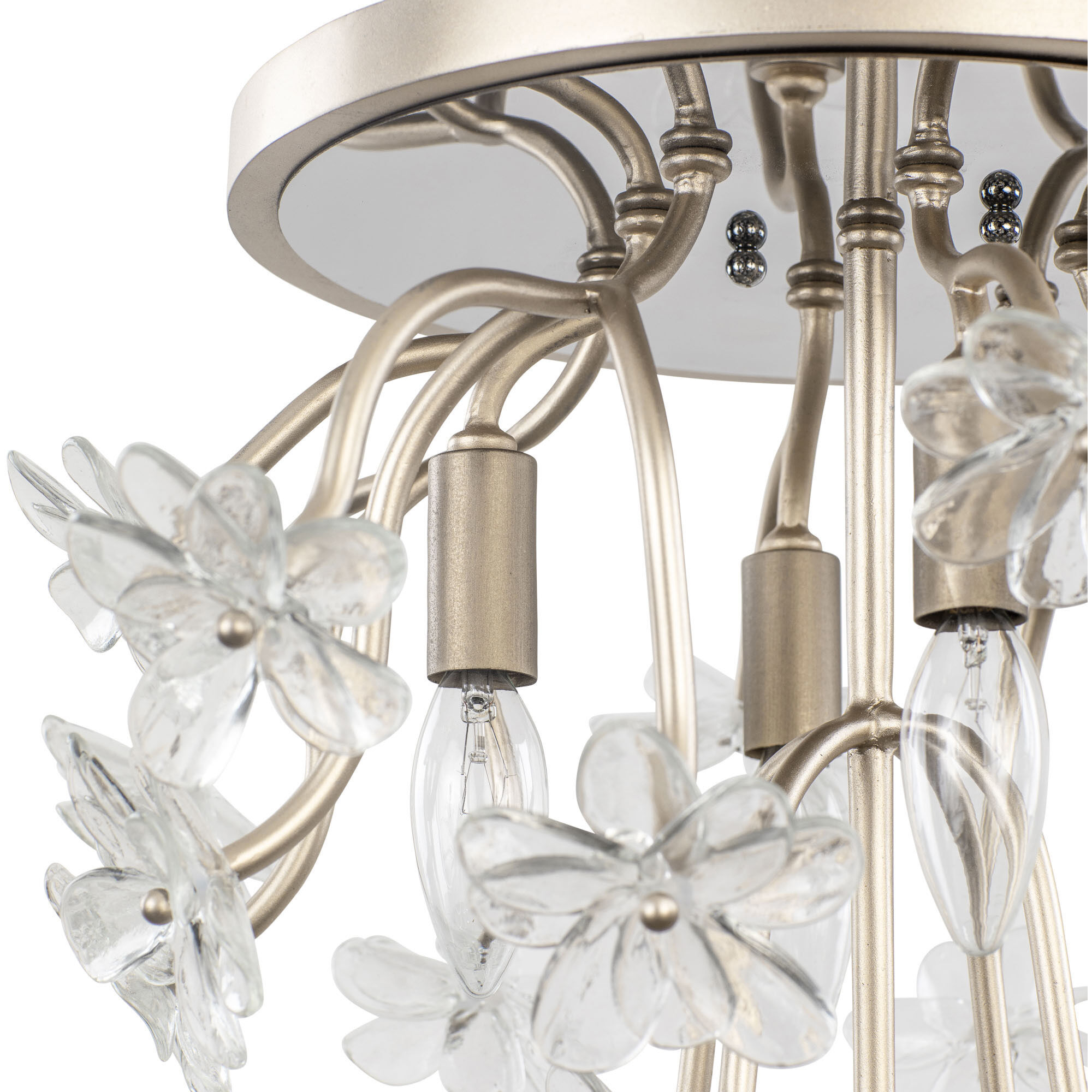 Wildflower 4 Light 19 inch Gold Dust/Artifact Semi-Flush Ceiling Light, Smithsonian Collaboration