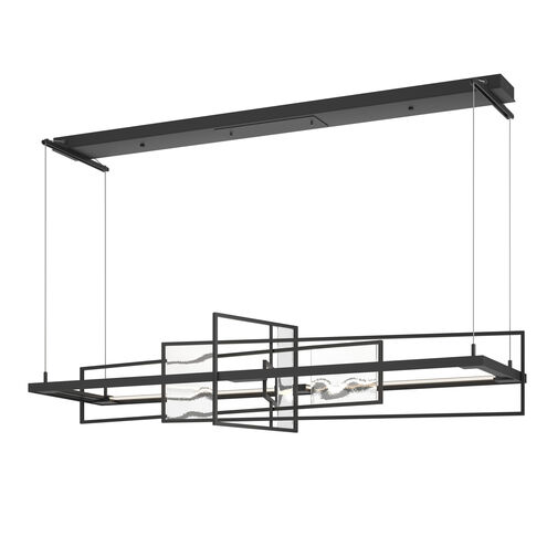 Summer LED 54.2 inch Black and Aqualite Glass Pendant Ceiling Light in Black/Aqualite