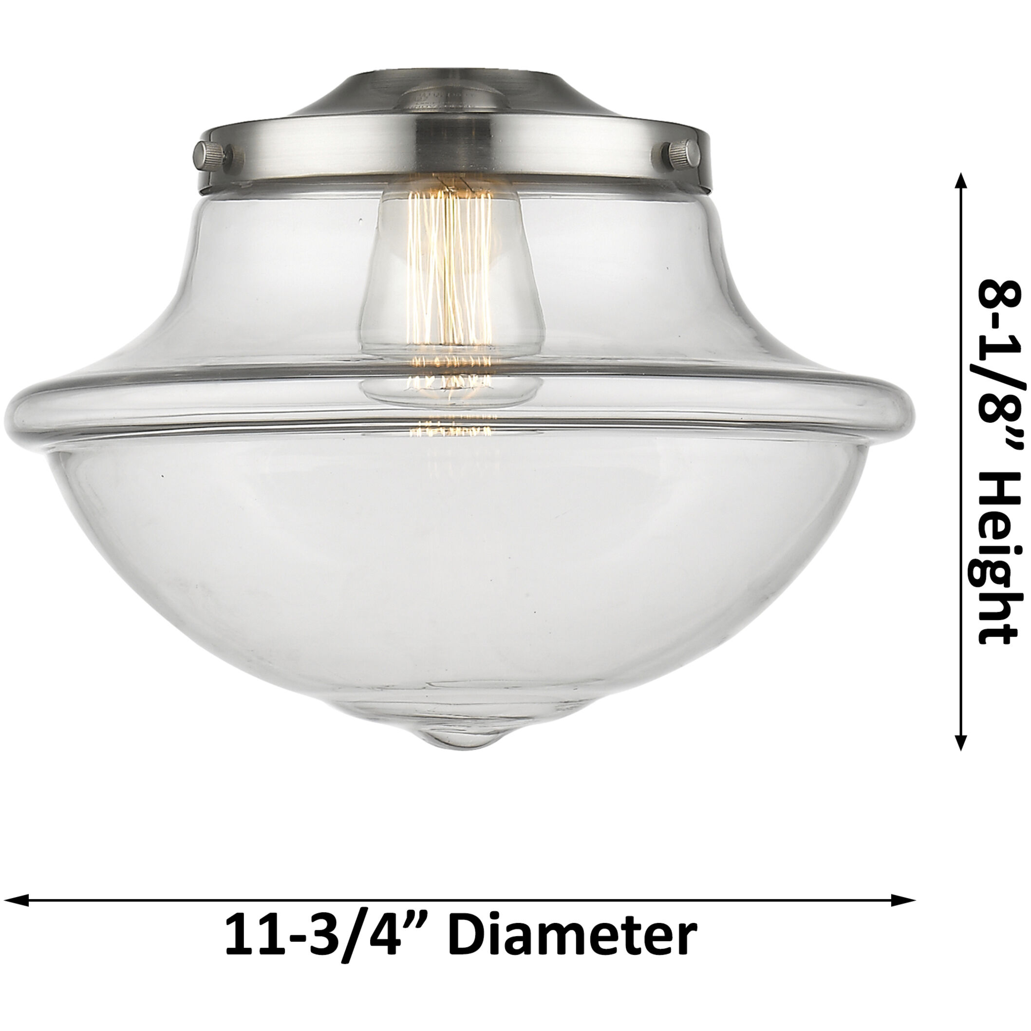 Franklin Restoration Large Oxford LED 12 inch Polished Chrome Semi-Flush Mount Ceiling Light, Franklin Restoration