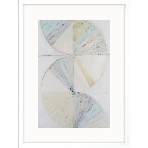 Pie Charts Blue and Beige and Turquoise and White Framed Art