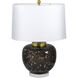Amir 22 inch 60 watt Black/Gold/White Table Lamp Portable Light