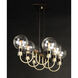 Bauhaus 6 Light 32 inch Bronze/Satin Brass Linear Pendant Ceiling Light