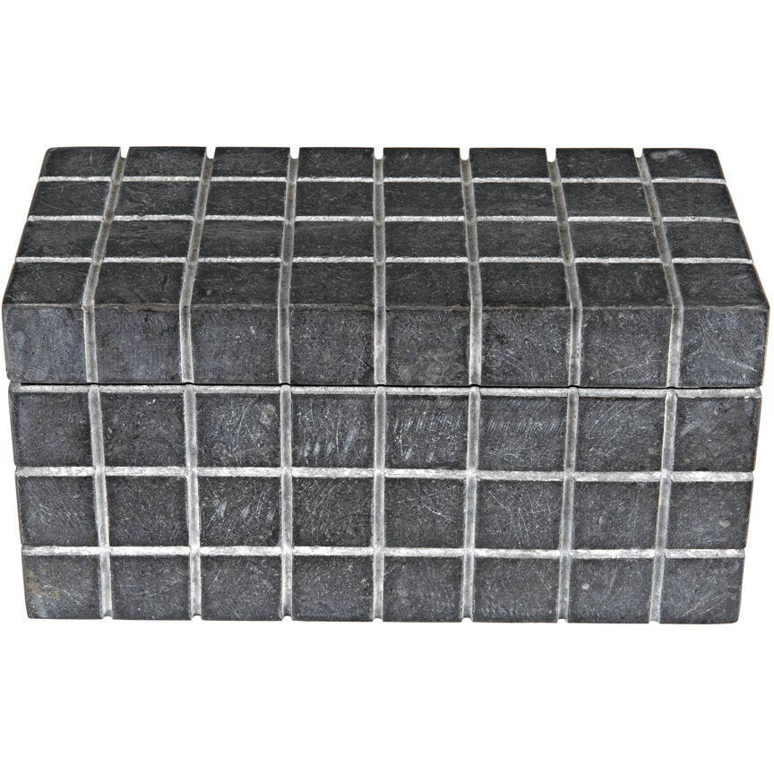 Berlin 9 X 4.5 inch Black Marble Box, Set of 2