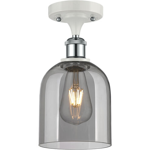 Ballston Bella 1 Light 5.5 inch White Polished Chrome Semi-Flush Mount Ceiling Light