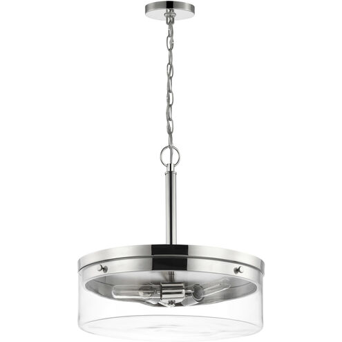 Intersection 3 Light 17 inch Polished Nickel Pendant Ceiling Light