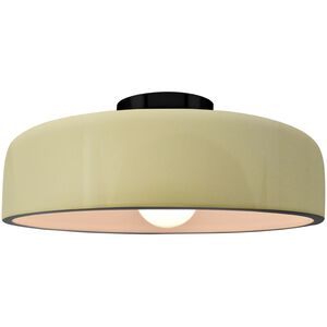Radiance LED 16 inch Vanilla Gloss and Matte Black Semi Flush Ceiling Light