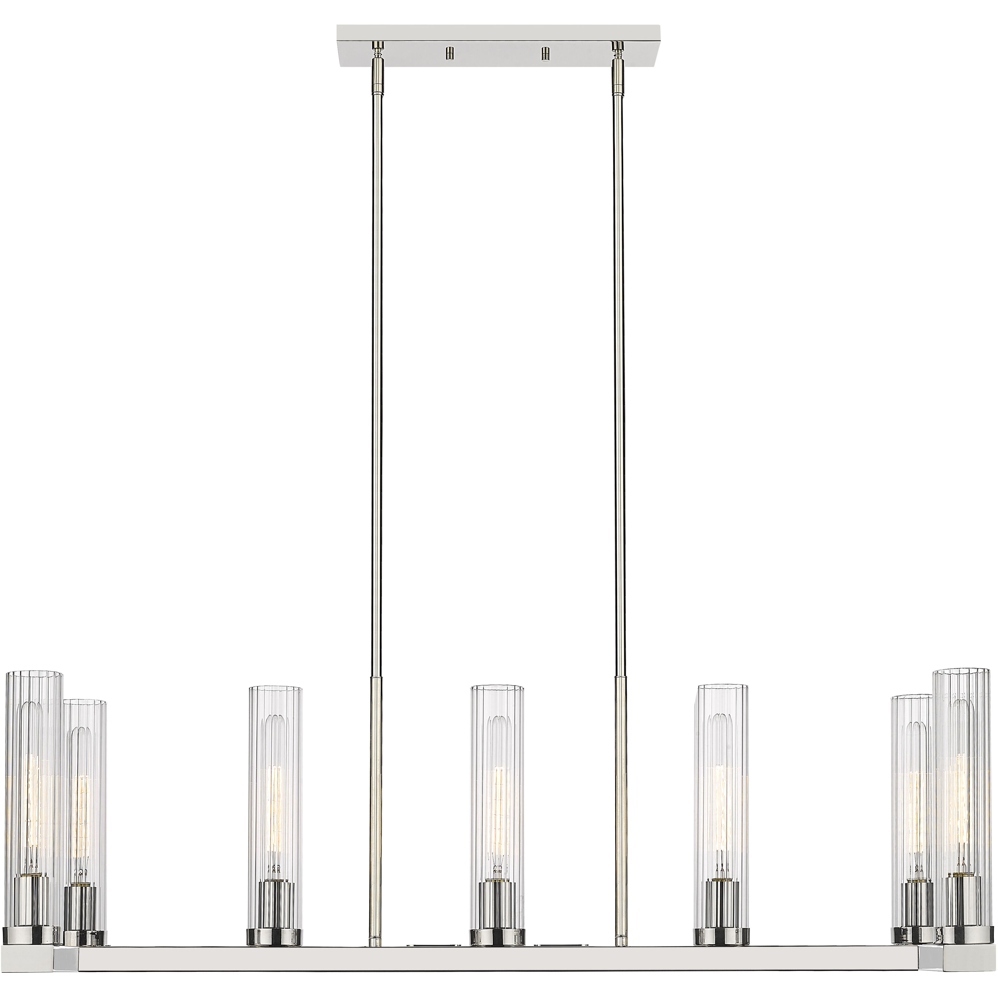 Beau Linear Chandelier Ceiling Light in Polished Nickel