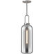 Alora Mood Soji Pendant Ceiling Light in Brushed Nickel, Smoked Glass