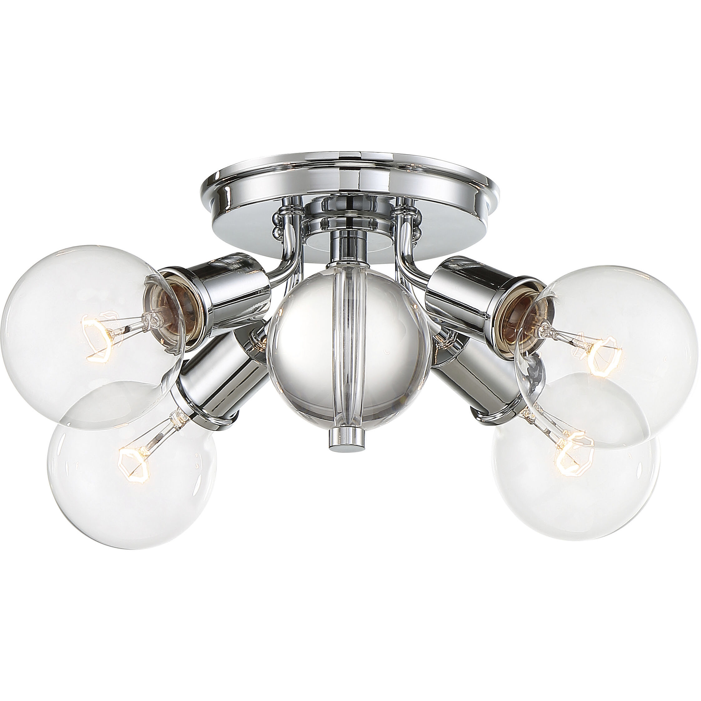 Nuvo Lighting 60 6564 Bounce 4 Light Flush Mount Polished Nickel