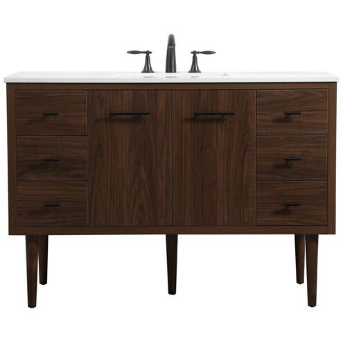 Cyrus 48 X 22 X 34 inch Walnut Vanity Sink Set