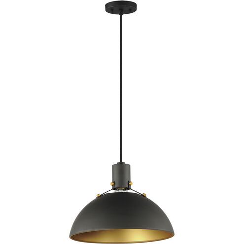 Dawn 1 Light 12 inch Antique Brass / Black Single Pendant Ceiling Light
