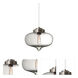 Mira 1 Light Satin Nickel Pendant Ceiling Light in Clear Glass