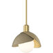 Brooklyn 1 Light 9.4 inch Modern Brass and Soft Gold Mini Pendant Ceiling Light in Modern Brass/Soft Gold