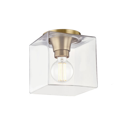 Grace 1 Light 7.25 inch Aged Brass Flush Mount Ceiling Light