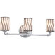 Wire Glass 3 Light 26.25 inch Brushed Nickel Bath Bar Wall Light in Swirl with Clear Bubbles, Oval, Incandescent