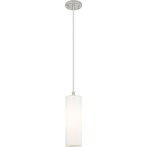 Downtown Urban Crown Point 1 Light 3.88 inch Satin Nickel Pendant Ceiling Light in Matte White