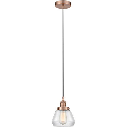 Edison Fulton LED 7 inch Antique Copper Mini Pendant Ceiling Light
