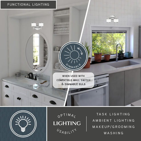 Carlisle LED 13.75 inch Chrome Bathroom Light Wall Light