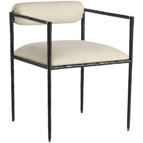 Barbana Oxford White and Natural Iron Chair