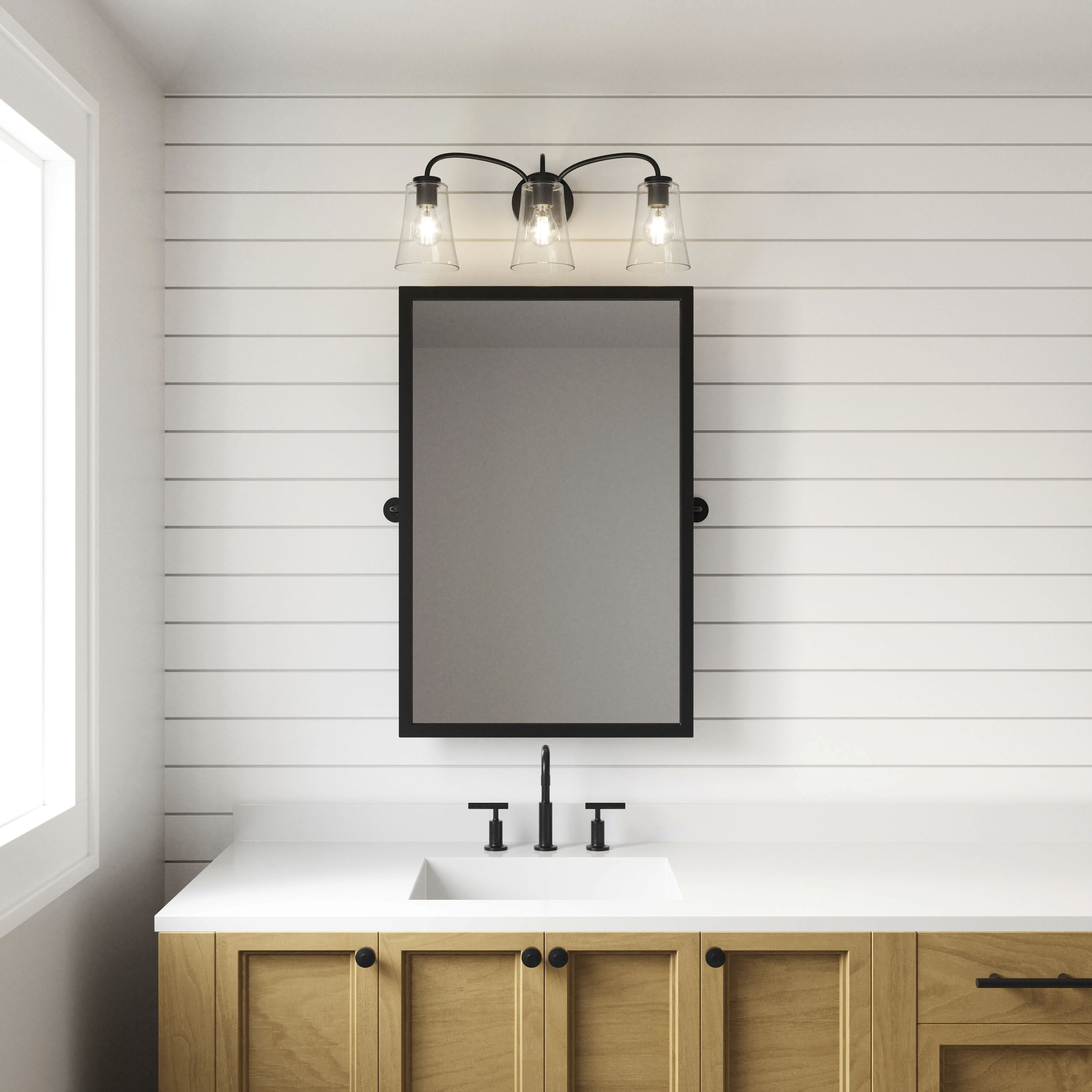 Emily Vanity Light Wall Light in Matte Black