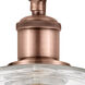 Ballston Cobbleskill LED 5.3 inch Antique Copper Sconce Wall Light in Deco Swirl Glass