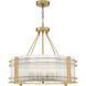 Regis 10 Light 28 inch Aged Brass with Fluted Glass Chandelier Ceiling Light