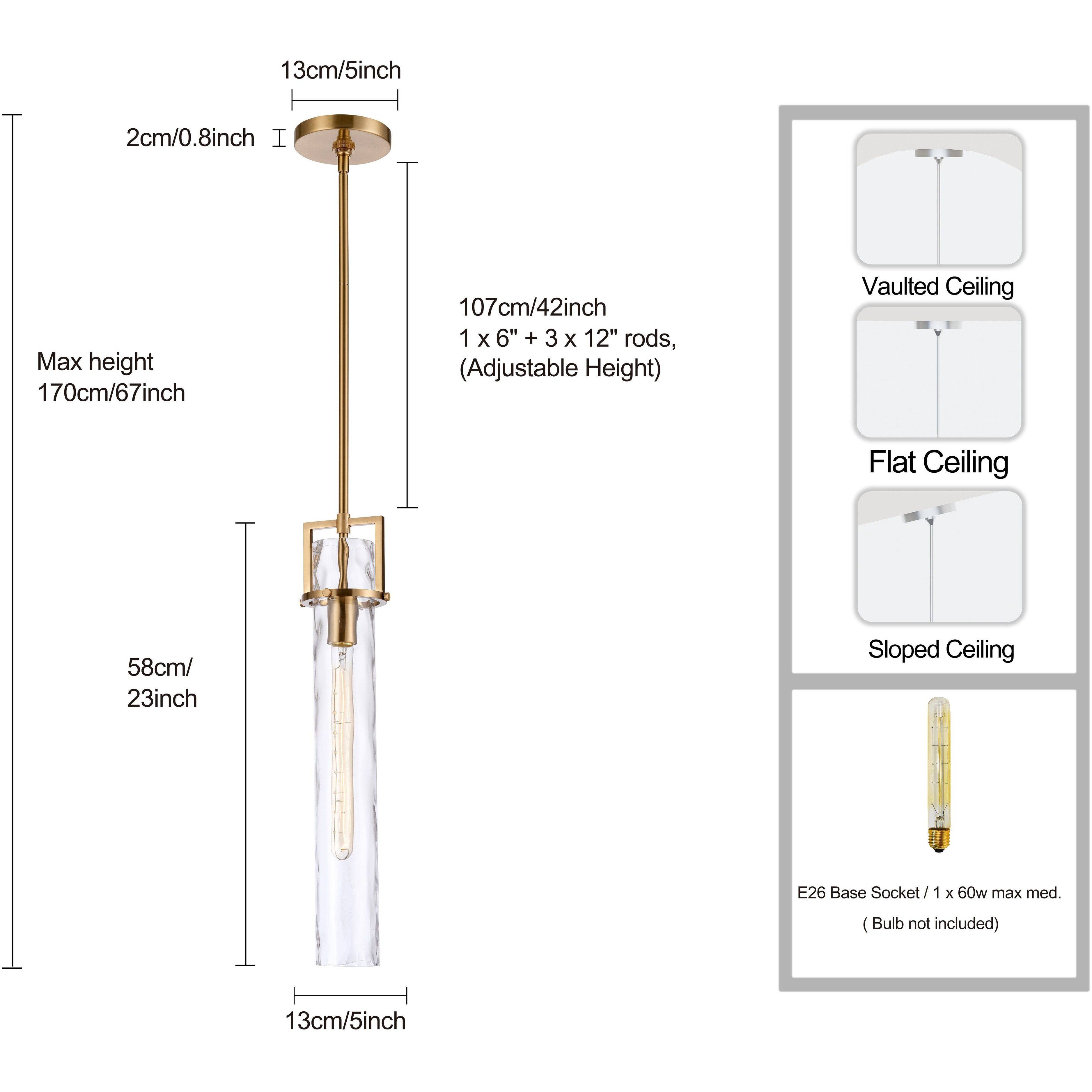Jayden 1 Light 4.5 inch Lacquered Gold Pendant Ceiling Light