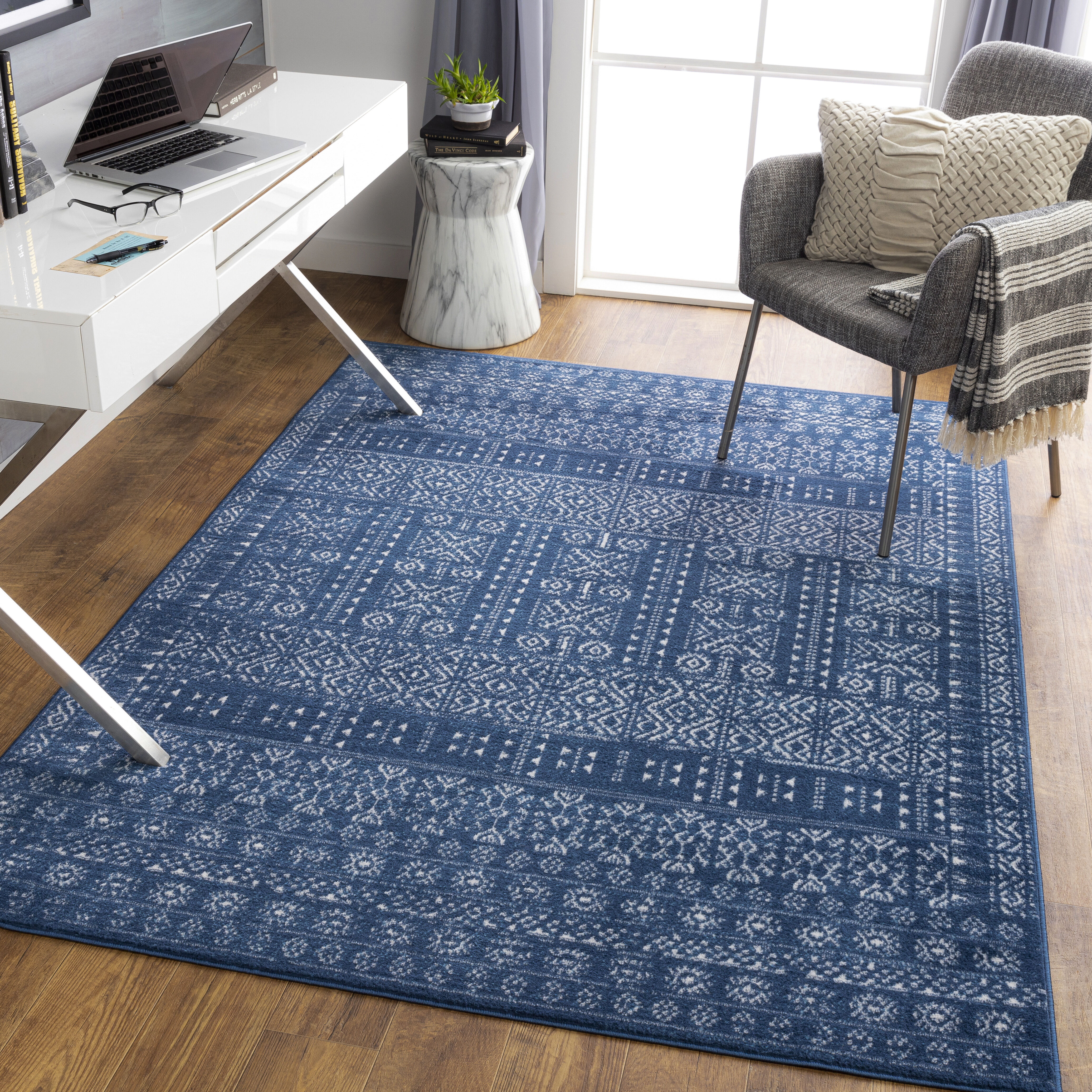 Cesar 120 X 94 inch Charcoal Rug in 8 x 10, Rectangle