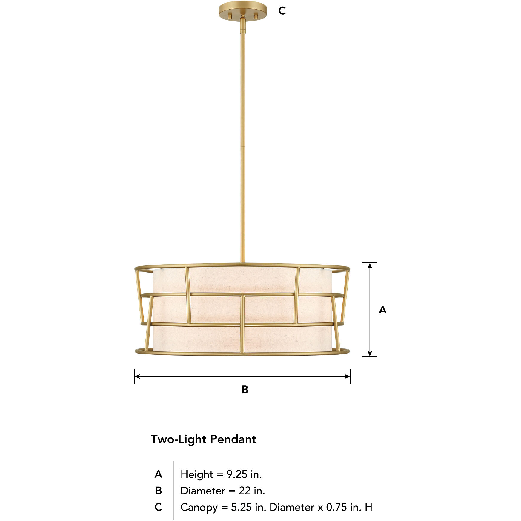 Aria Falls LED 22 inch Golden Mist Pendant Ceiling Light
