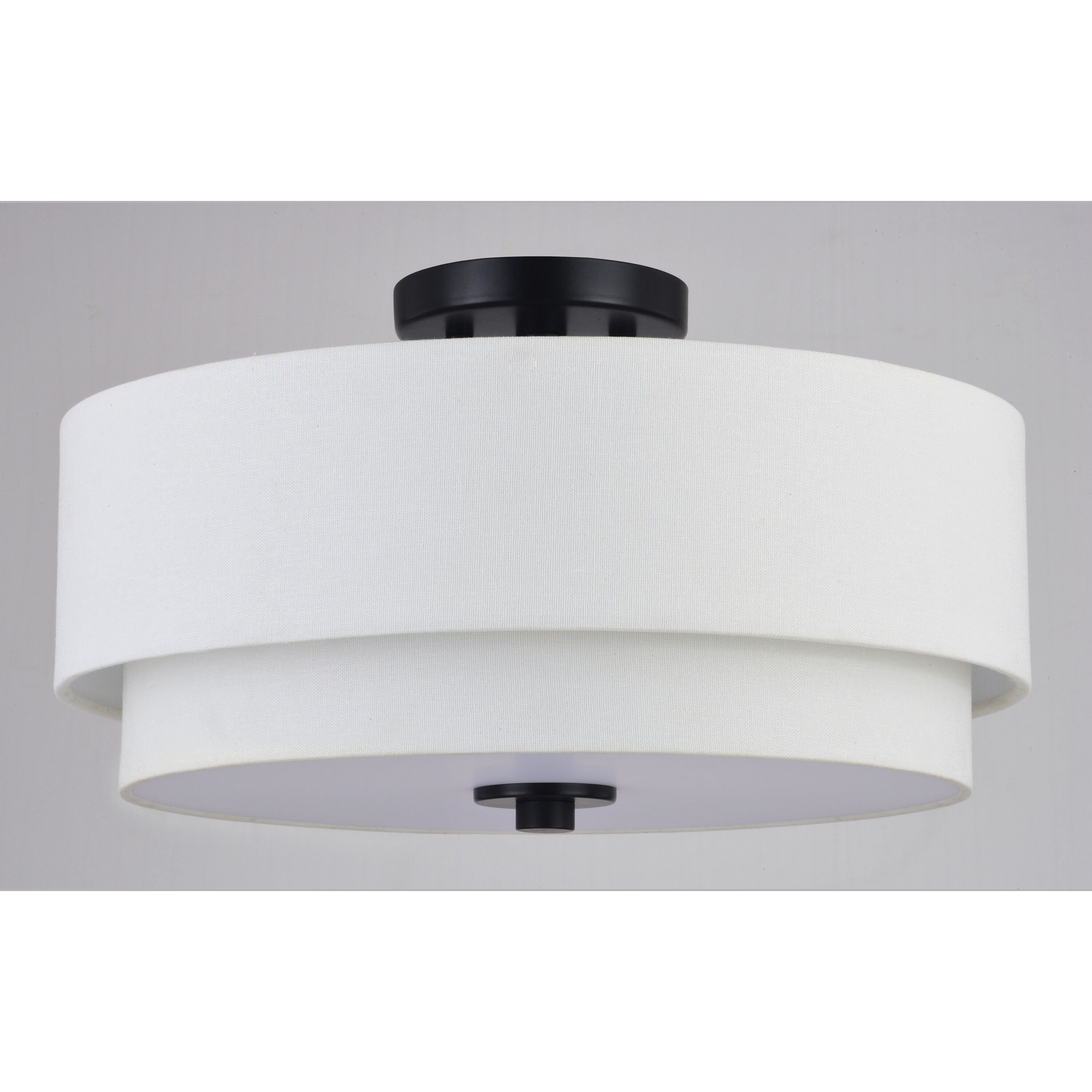 Burnaby LED 16 inch Black Semi-Flush Mount Ceiling Light
