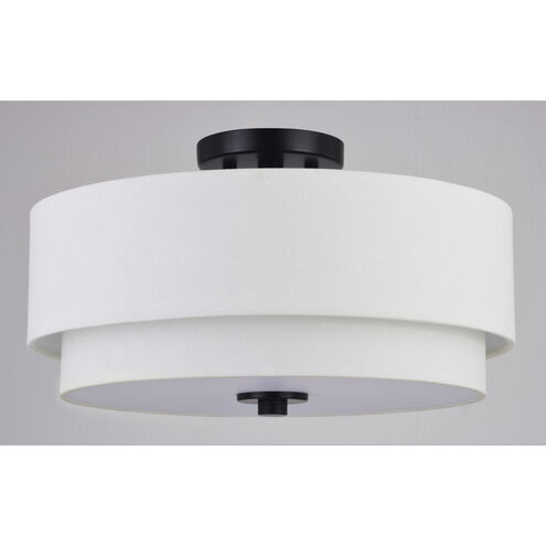 Burnaby LED 16 inch Black Semi-Flush Mount Ceiling Light