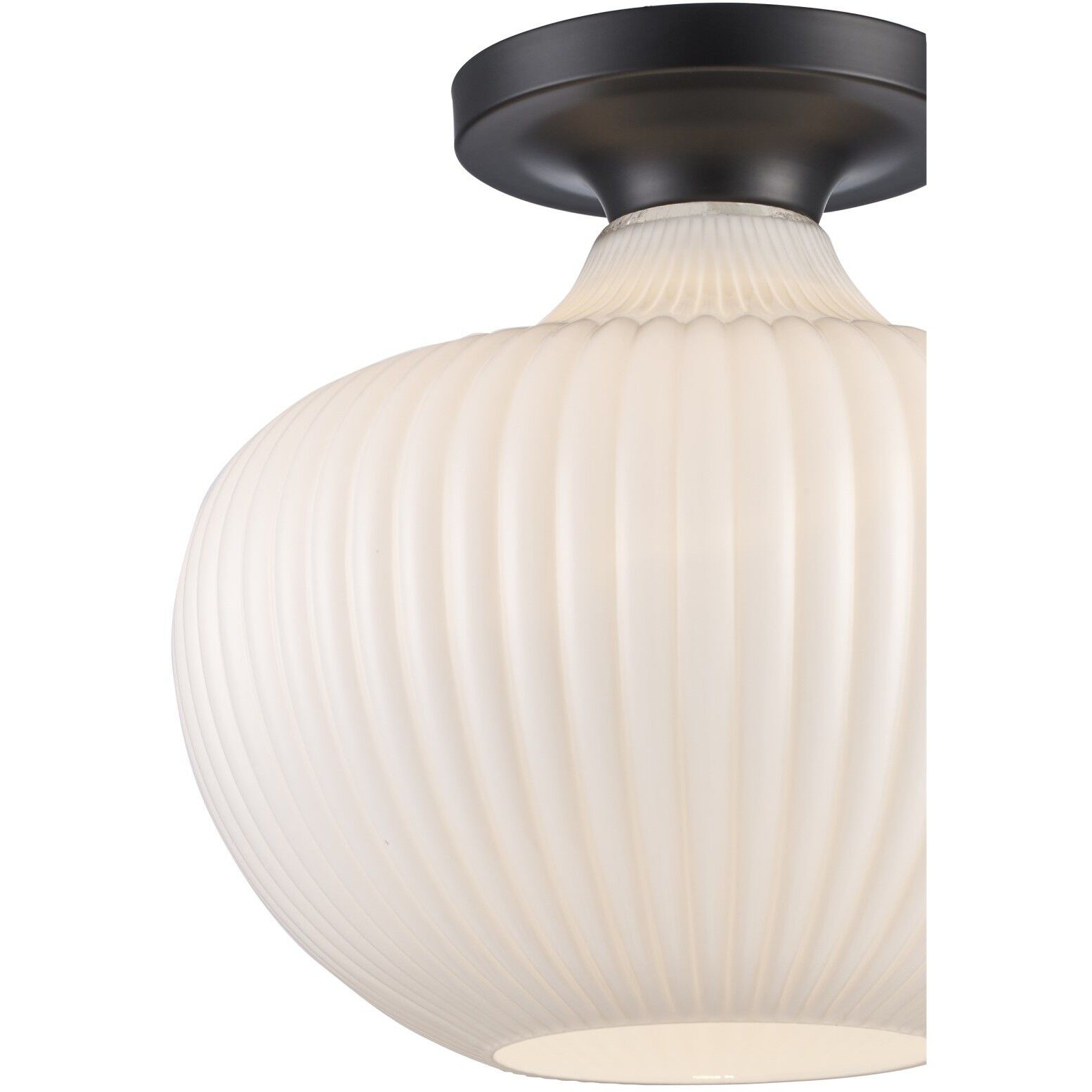 Aristo 1 Light 12 inch Black Semi-Flush Mount Ceiling Light