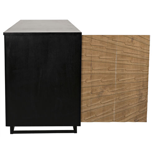Ra 76 X 20 inch Hand Rubbed Black with Teak Sideboard
