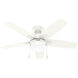 Anisten 44 inch Fresh White with Fresh White/Light Oak Blades Ceiling Fan