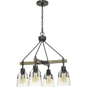 Aosta 4 Light 5 inch Wood and Iron Chandelier Ceiling Light