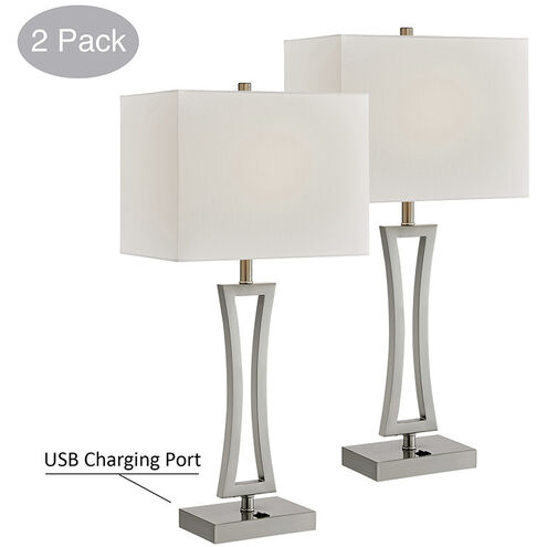 Orleano 28 inch 100.00 watt Brushed Nickel Table Lamp Portable Light