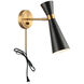 Blaze Wall Sconce Wall Light in Aged Gold Brass and Black